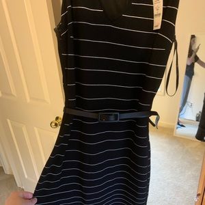 Striped Dress with Belt